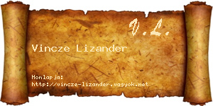 Vincze Lizander névjegykártya